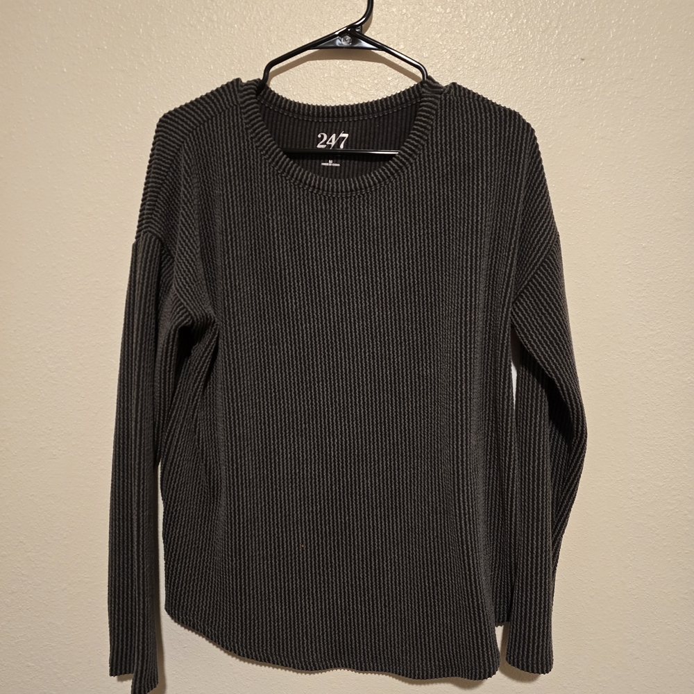 247 Women's Black Ribbed Top